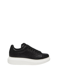 Sneakers avec logo en peau lainée - Black