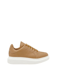 Sneakers à semelle épaisse en cuir - Naturel