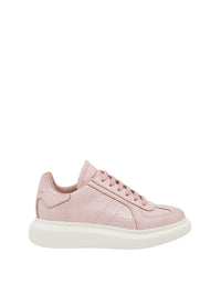 Sneakers avec logo en cuir - Pink
