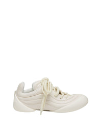 Sneakers à lacets en peau lainée - Off White