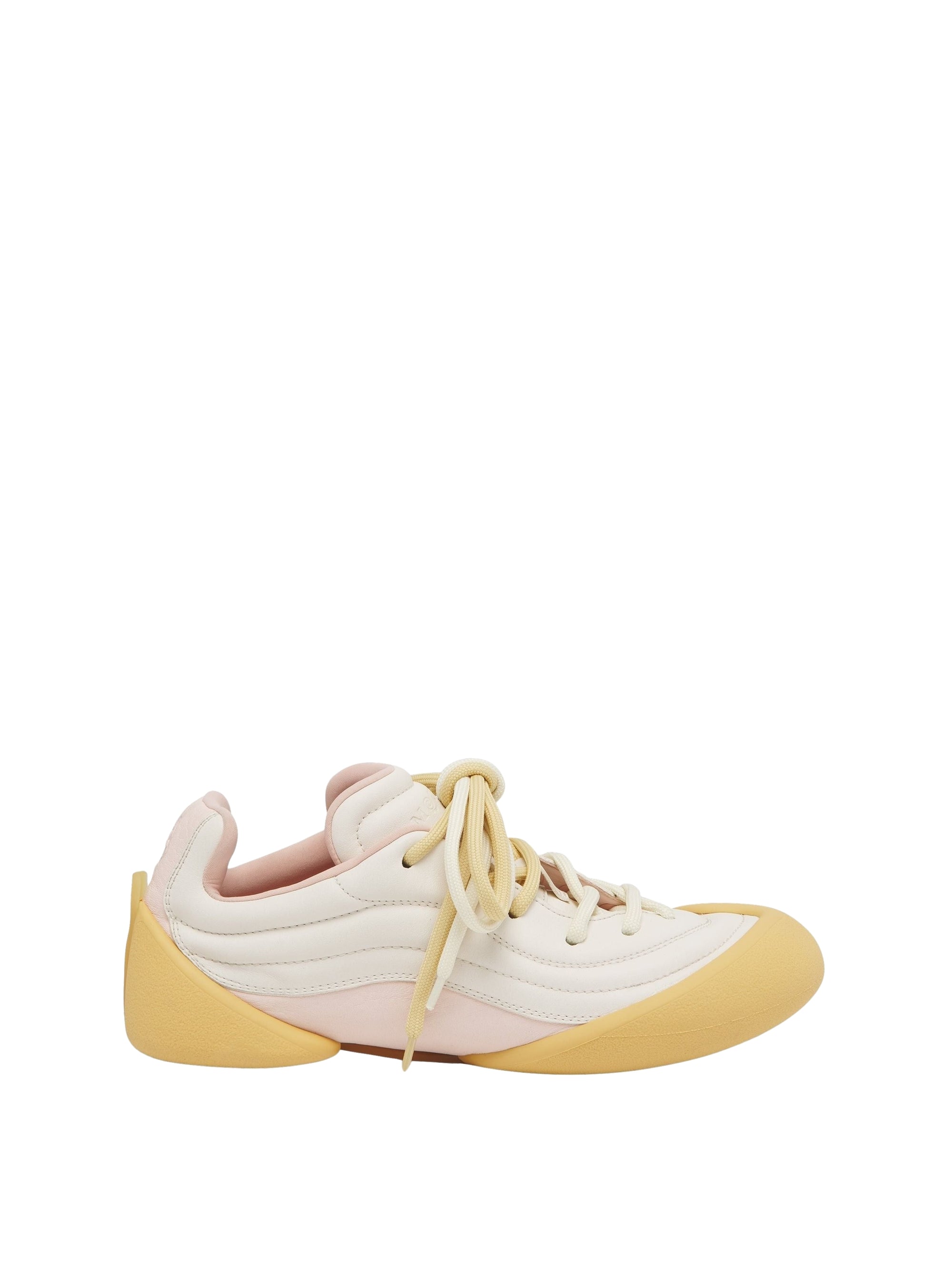 Sneakers à lacets en cuir - Off White Pink