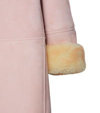 1 qty Manteau en cuir velours et shearling - Cameo Pattern