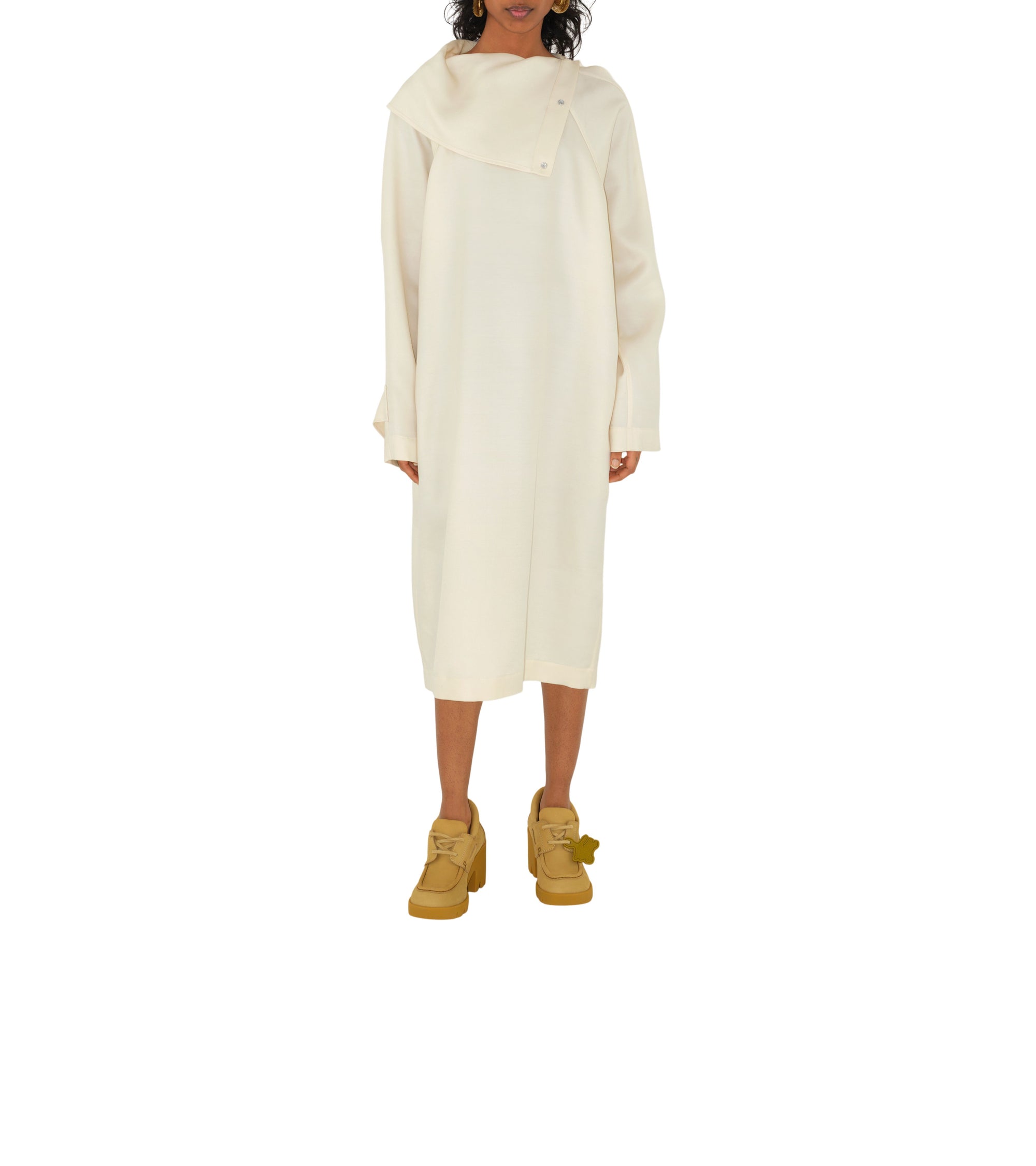 8 qty Robe en laine et soie - Cream