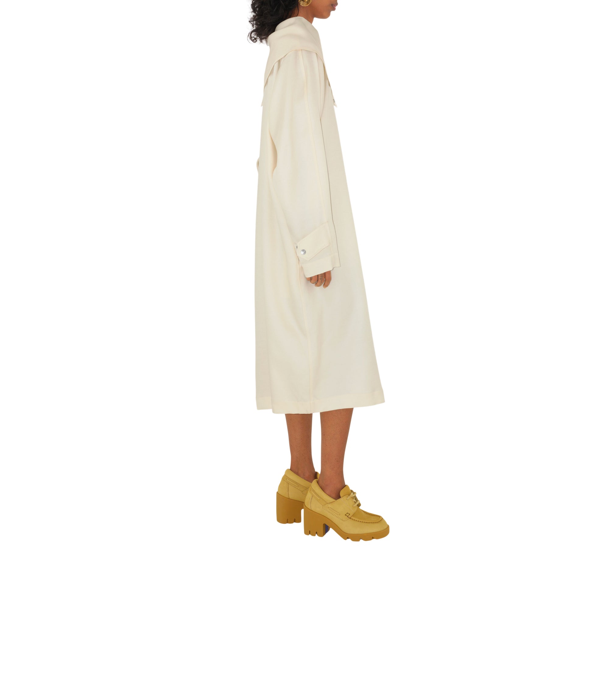 8 qty Robe en laine et soie - Cream