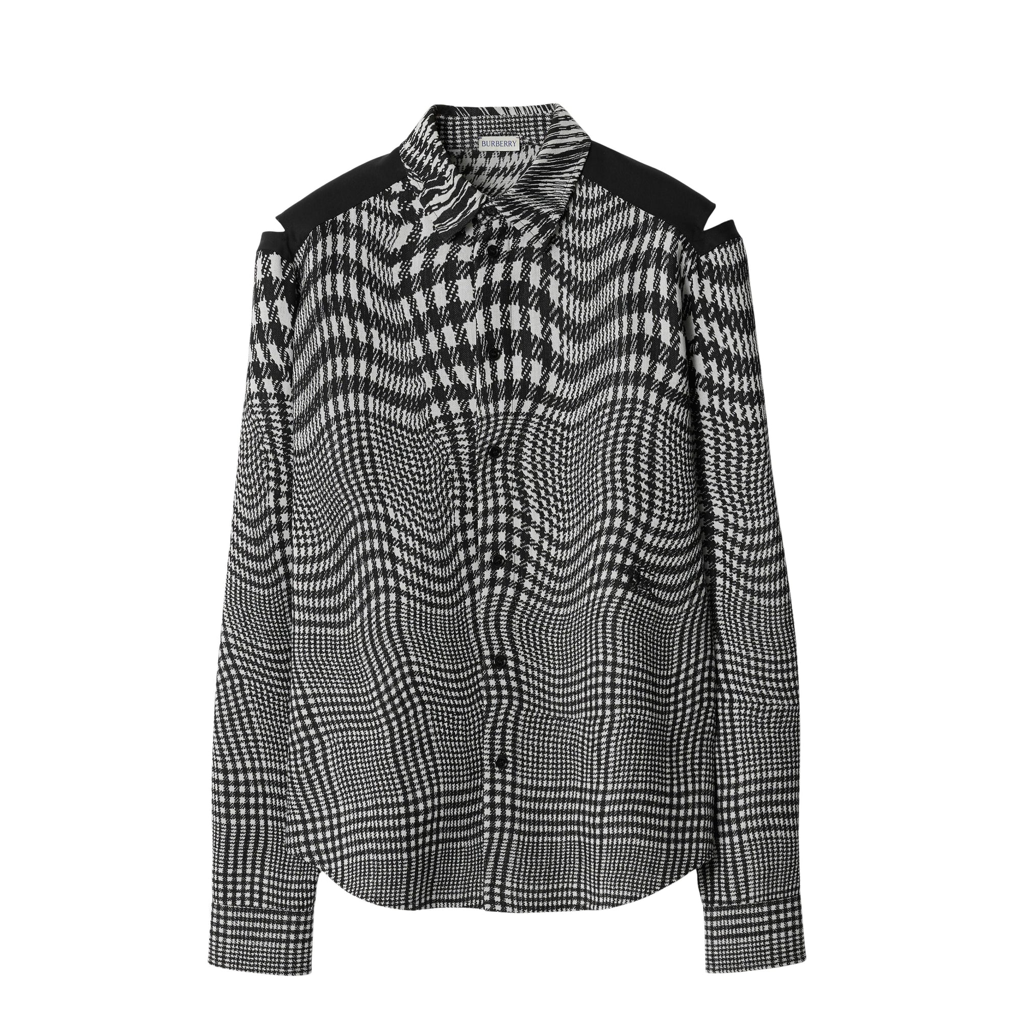 7 qty Chemise en laine pied-de-poule ondulé - Monochrome Check