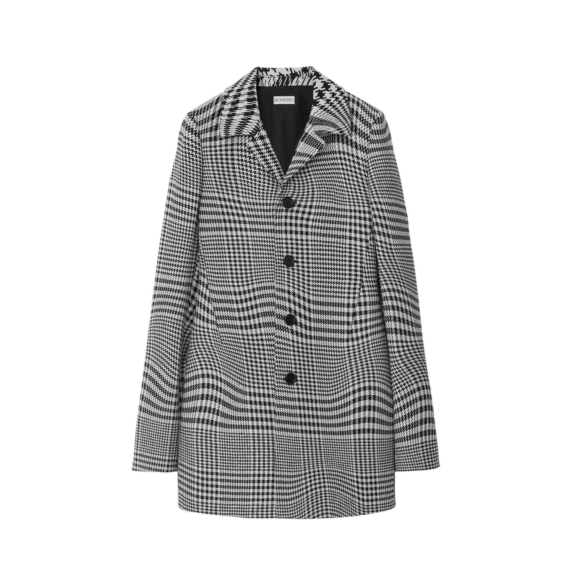 27 qty Veste en laine pied-de-poule ondulé - Monochrome