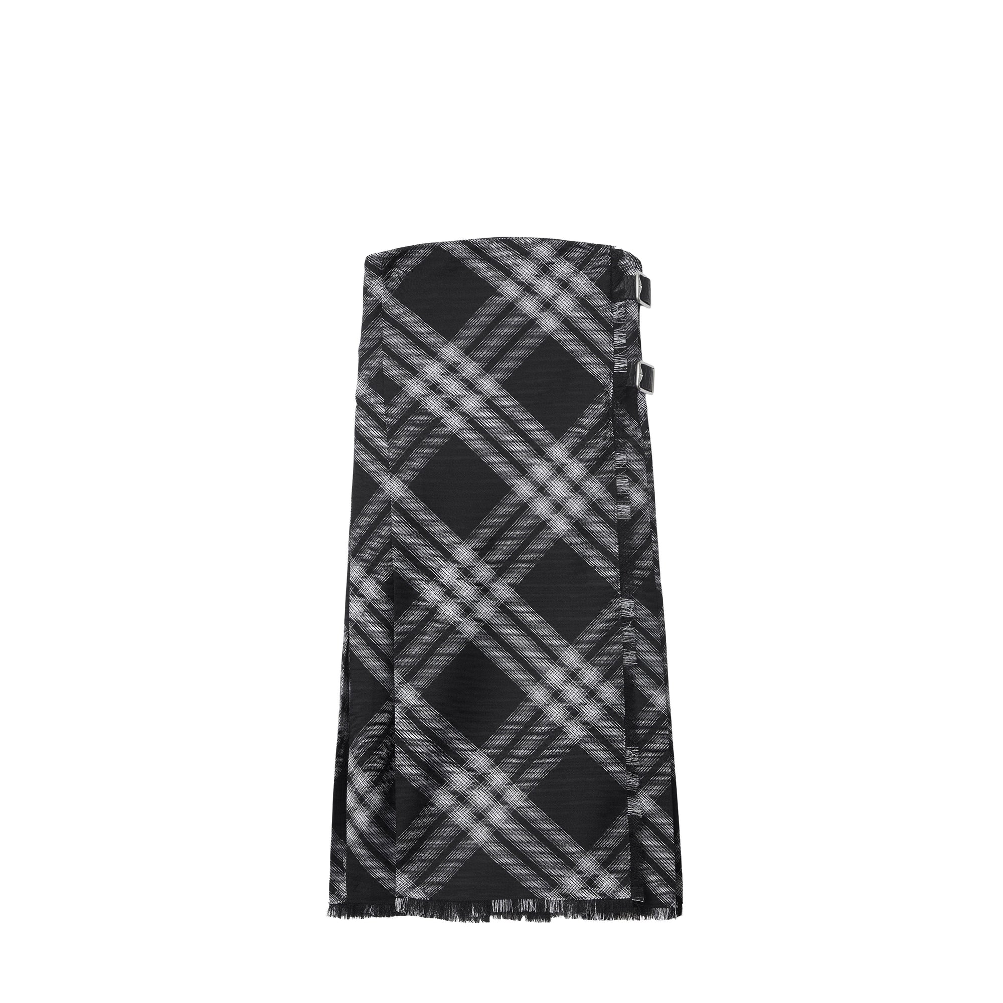 23 qty Robe kilt en laine à motif check - Monochrome