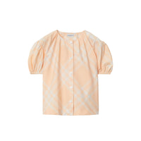 22 qty Chemisier en coton à motif check - Pastel Peach Check