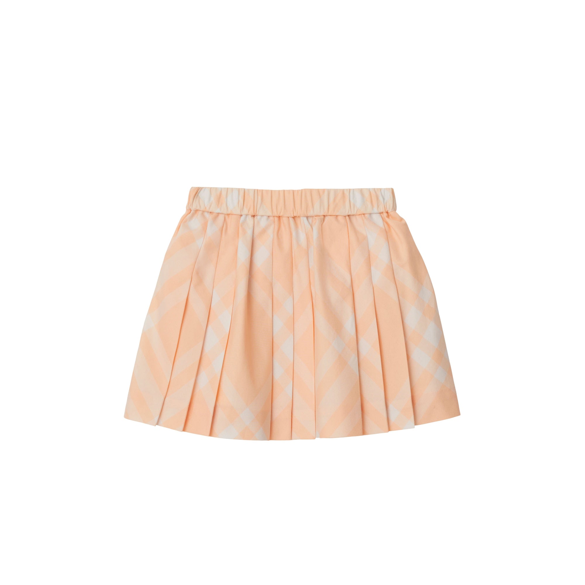 99 qty Jupe plissée en coton à motif check - Pastel Peach Check