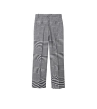 13 qty Pantalon en laine pied-de-poule ondulé - Monochrome