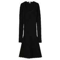 33 qty Robe en laine mélangée Aran - Black