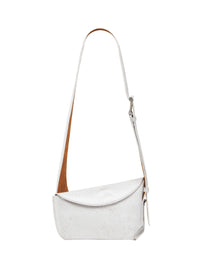 Sac T-Bar avec logo en cuir - White Cognac Silver