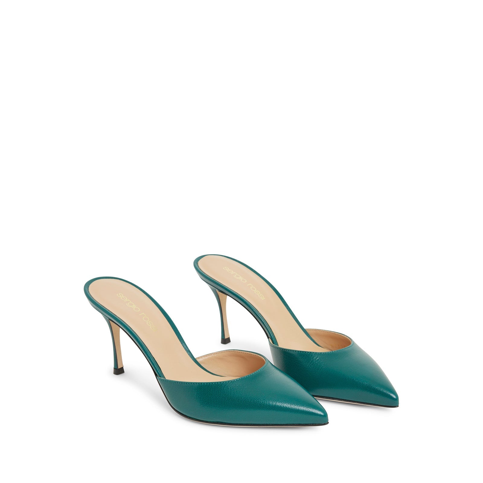 Elegance 75 heeled mules - Radiant Green