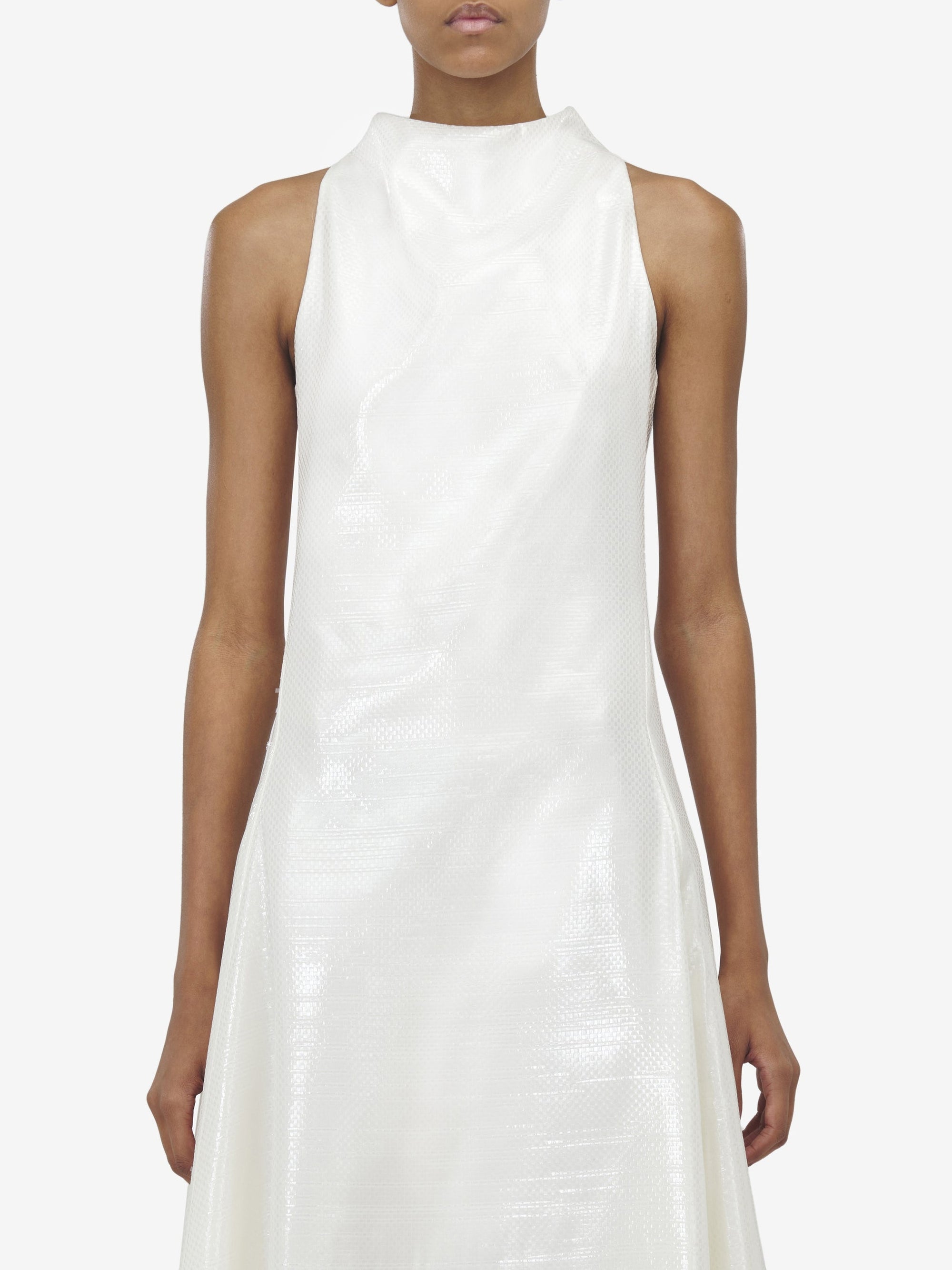 Robe midi en soie - Optical White