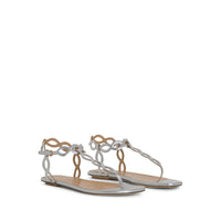 Sandales plates Mermaid en cuir - Silver
