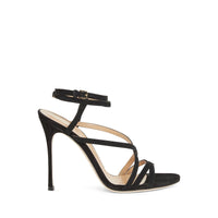 Sandales à talons Bon Ton 105 en daim - Nero