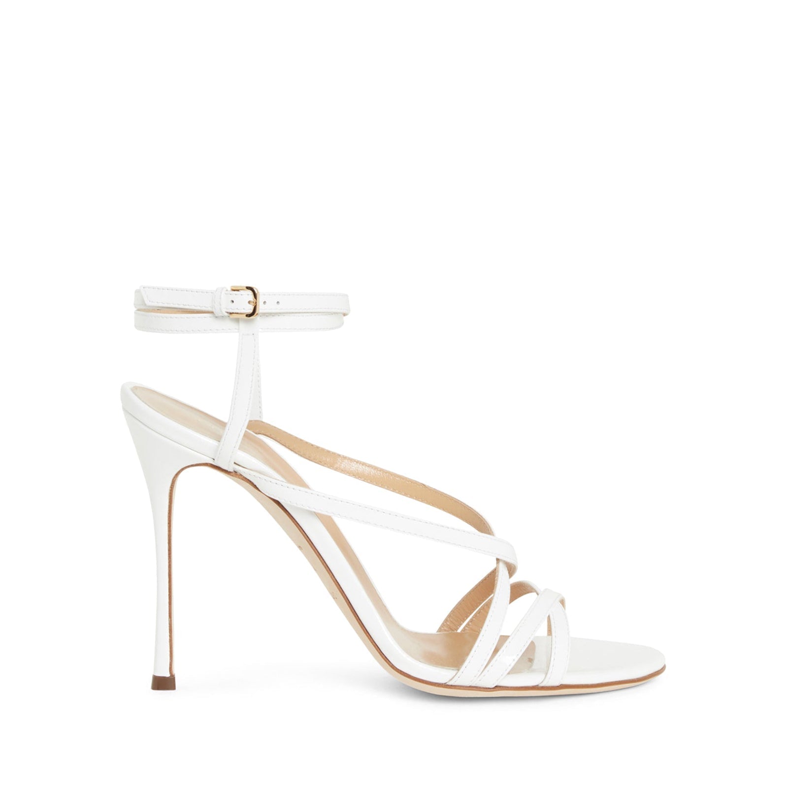 Sandales à talons Bon Ton 105 en cuir - Bianco