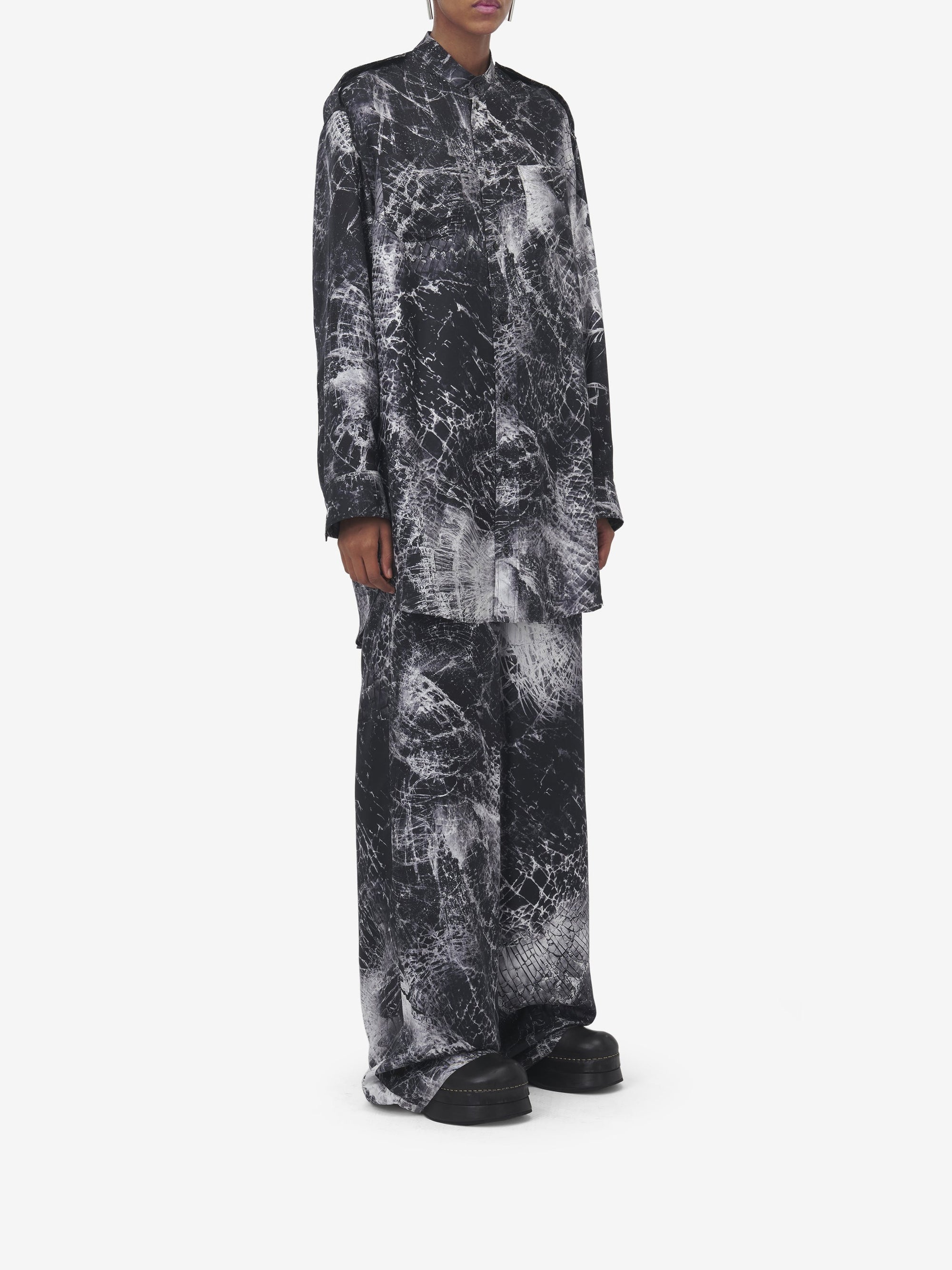 Robe à manches longues en soie - Black