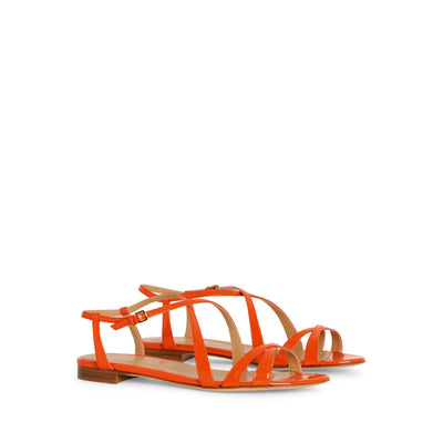 Gruppo A flat sandals - Tangerine