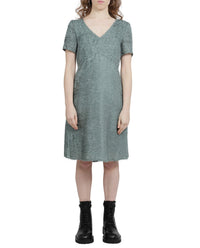 Robe courte à col V et manches courtes - Apple Green