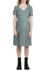 Robe courte à col V et manches courtes - Evergreen