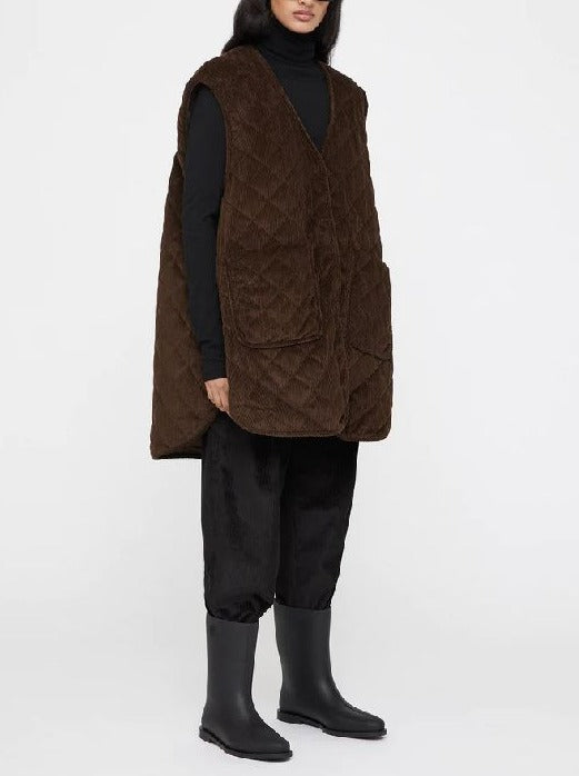 Veste sans manches matelassée - Saddle Brown
