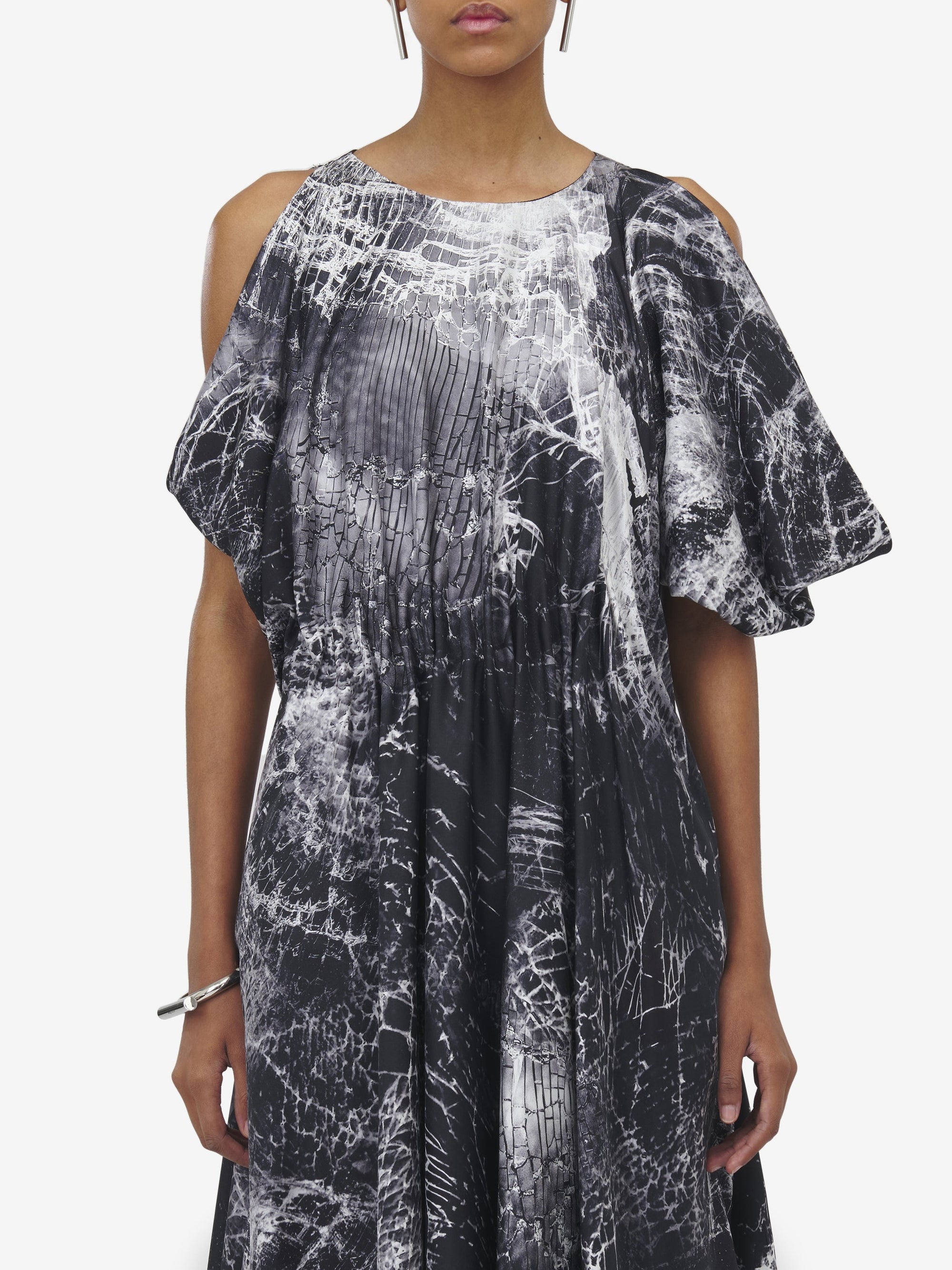 Robe asymétrique en soie - Black