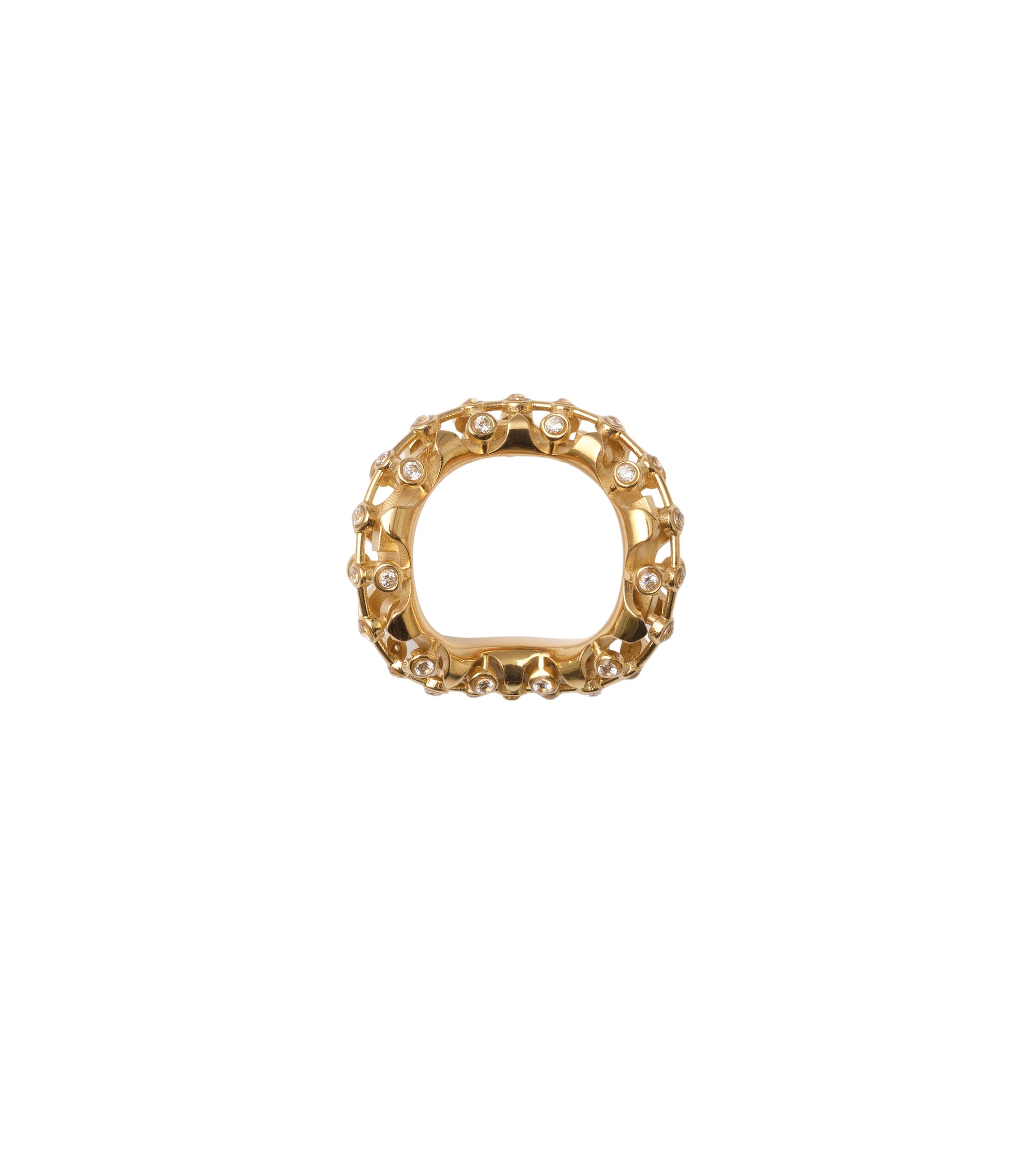 9 qty Bague en forme d'épines - Gold & Clear