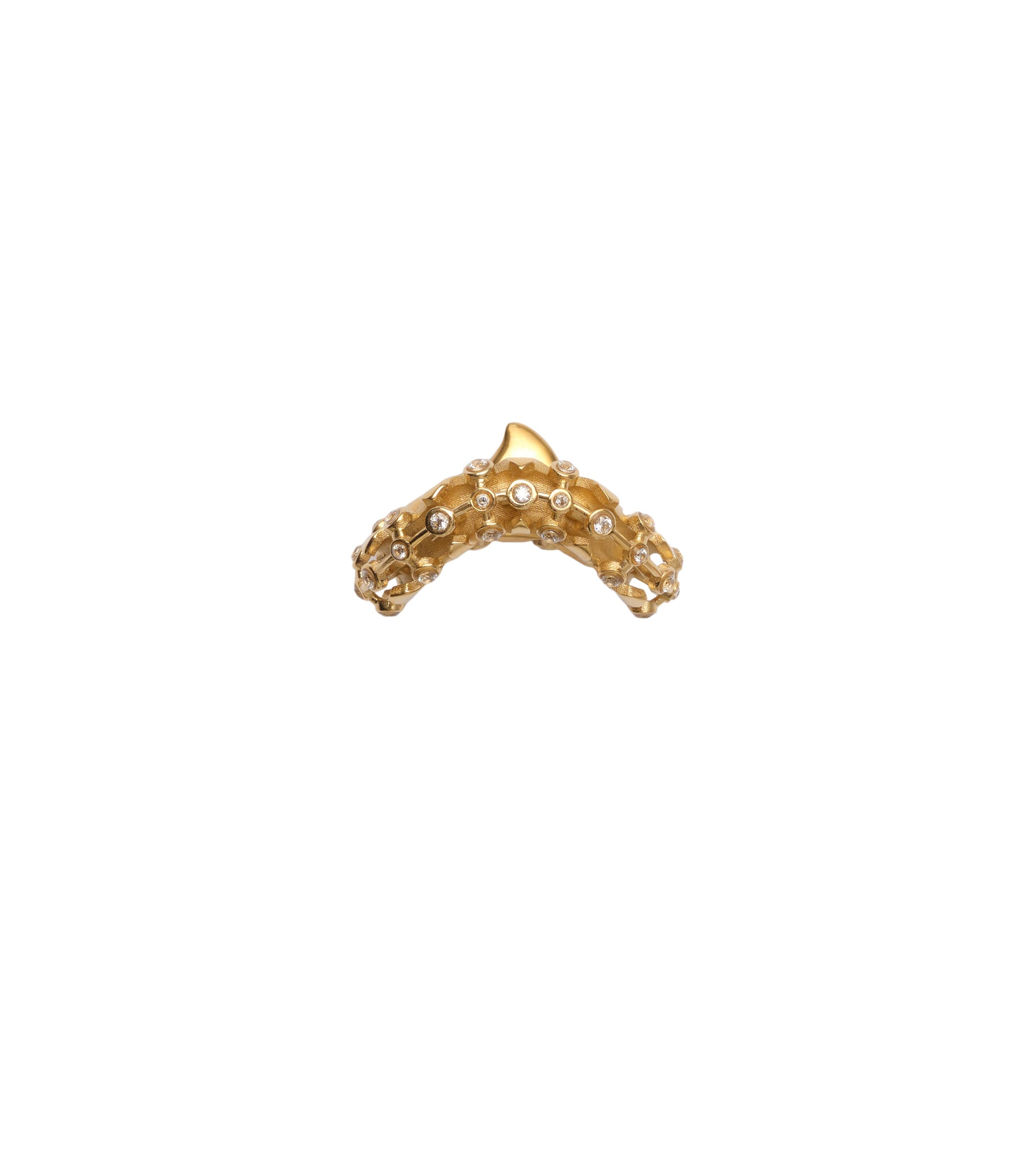 9 qty Bague en forme d'épines - Gold & Clear