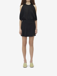 Jupe plissée en laine - Black