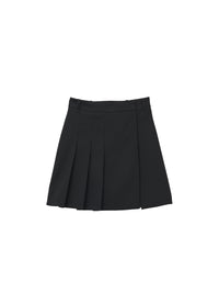 Jupe plissée en laine - Black