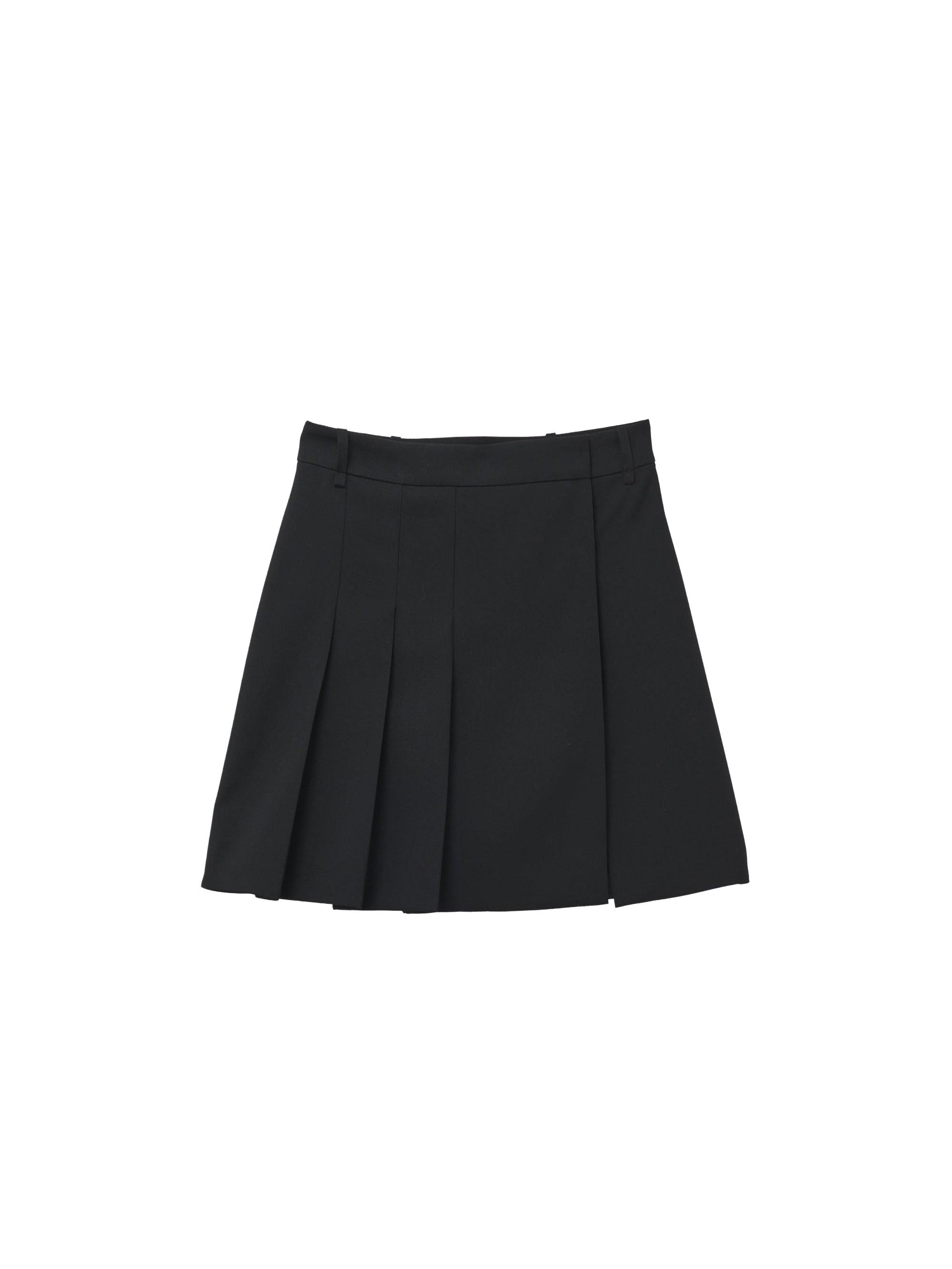 Jupe plissée en laine - Black