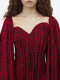 Robe avec fermeture éclair en soie mélangée - Red Black