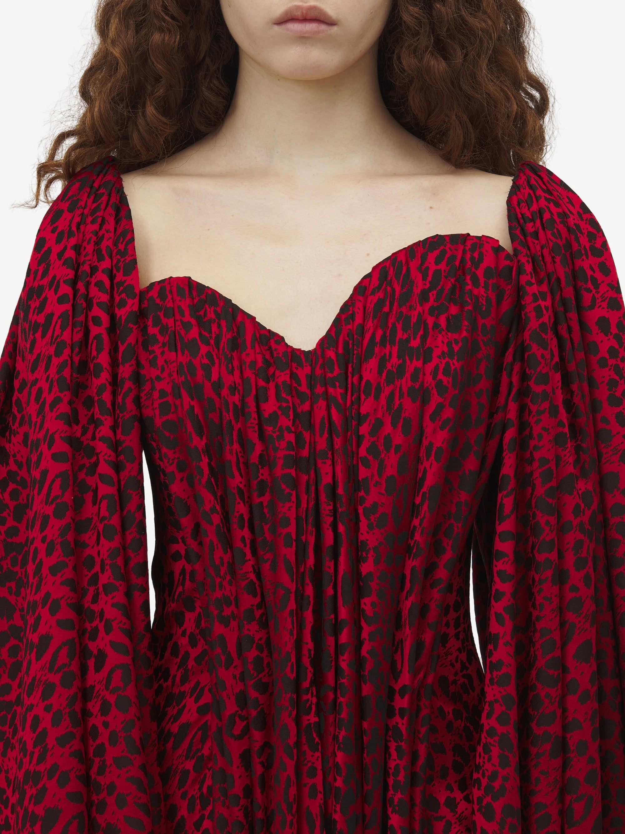 Robe avec fermeture éclair en soie mélangée - Red Black