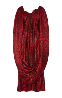 Robe avec fermeture éclair en soie mélangée - Red Black