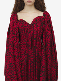 Robe avec fermeture éclair en soie mélangée - Red Black