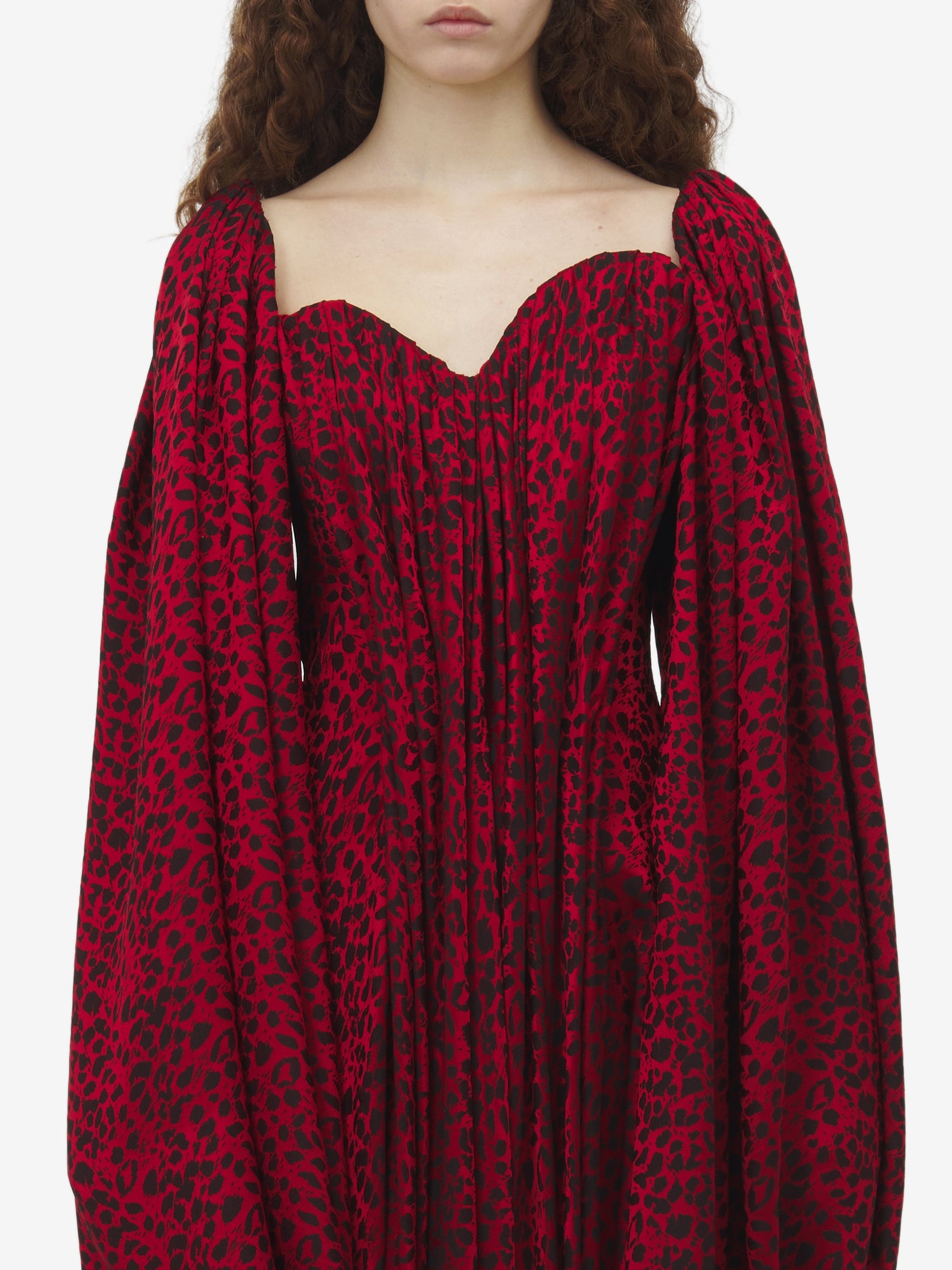 Robe avec fermeture éclair en soie mélangée - Red Black