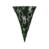 6 qty Foulard en soie à ferrures Knight - Dark Forest Green