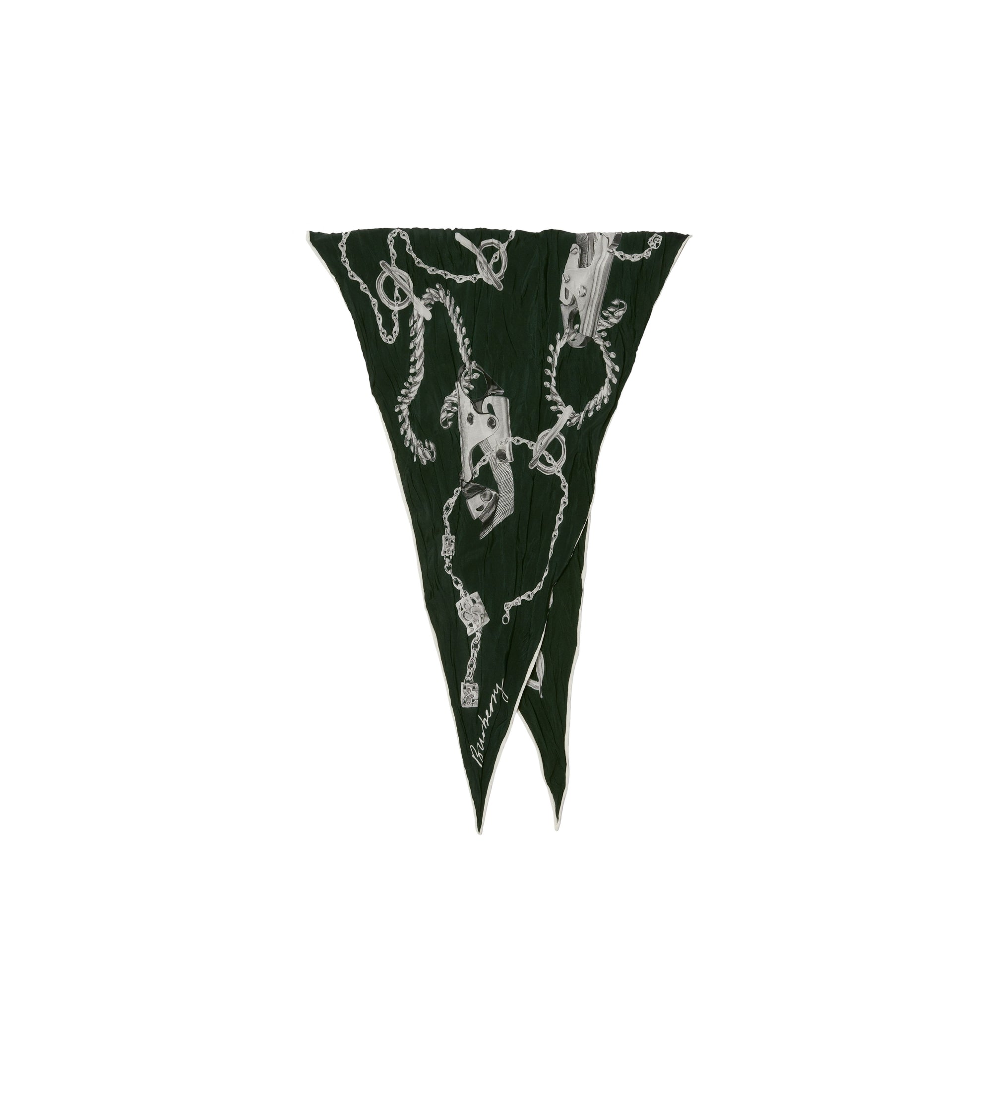 6 qty Foulard en soie à ferrures Knight - Dark Forest Green