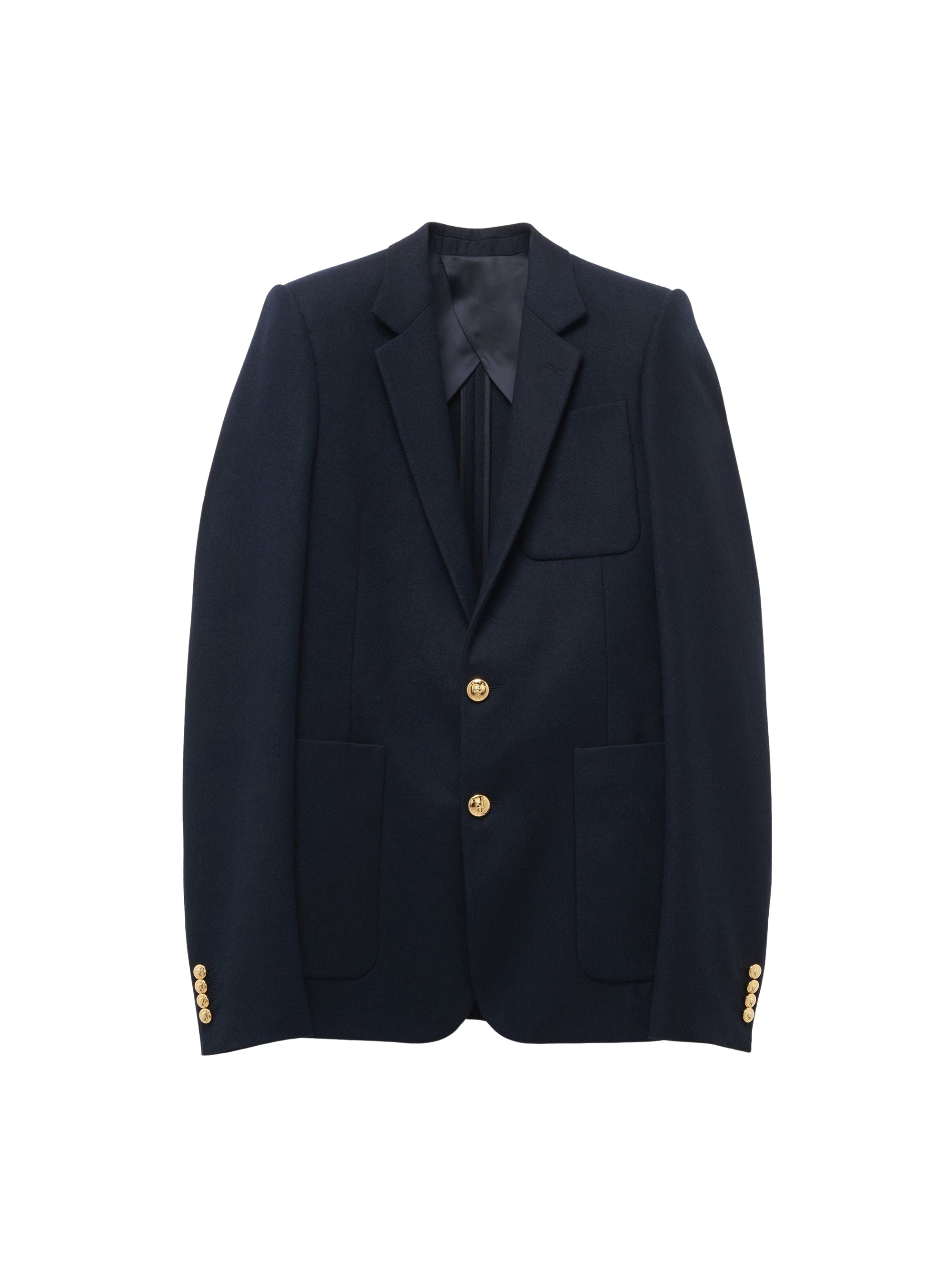Blazer à boutonnage simple en laine - Navy