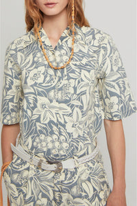 Blouse Rick à manches 3/4 - Blue