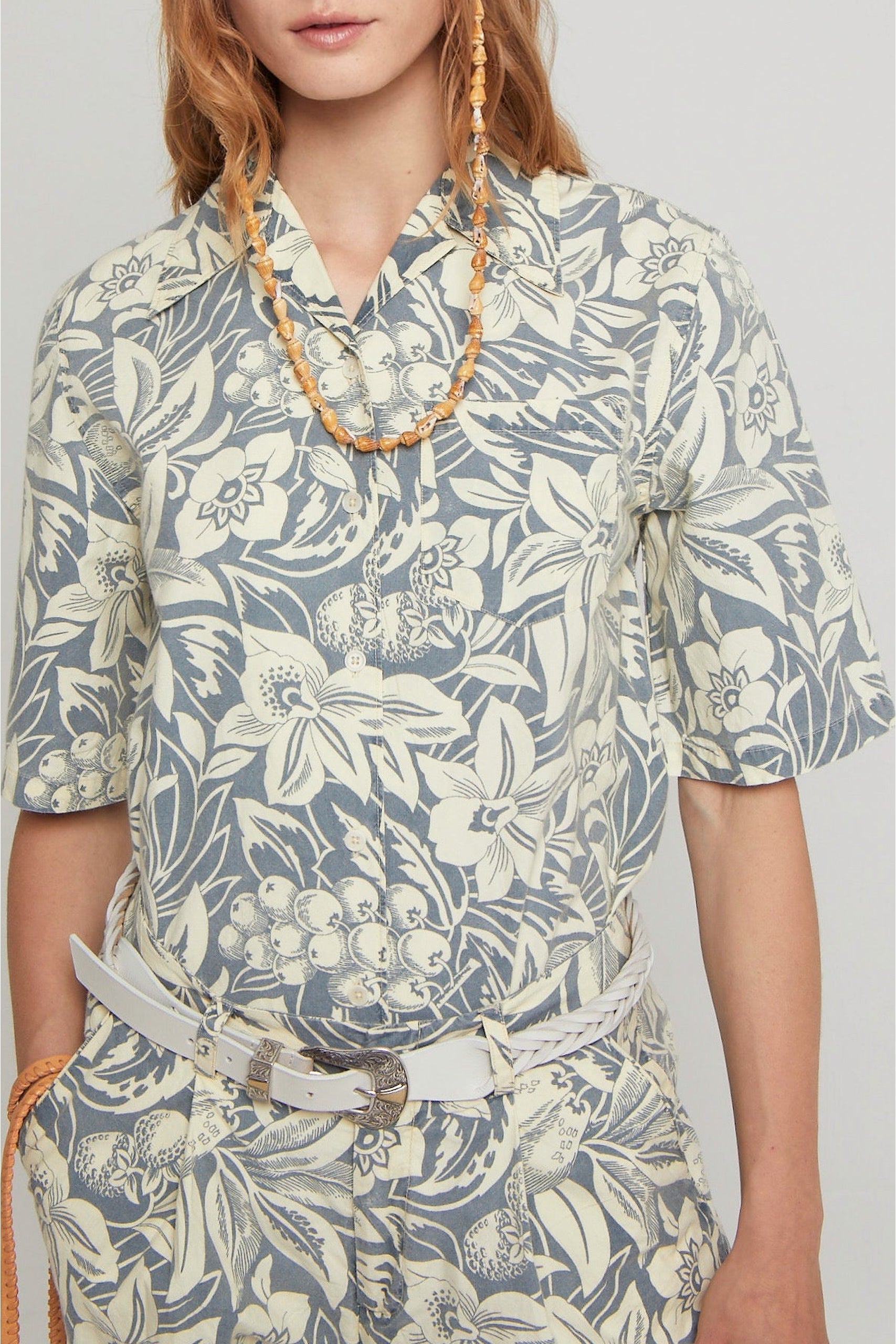Blouse Rick à manches 3/4 - Blue