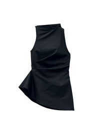 Blouse asymétrique sans manches - Black