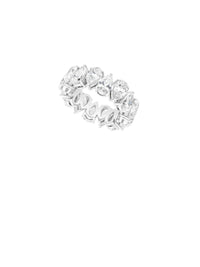 1qty NEW / Or blanc 18 ct Alliance en or blanc 18 carats sertie de diamants synthétiques taille poire 8 // RECO : 6790€