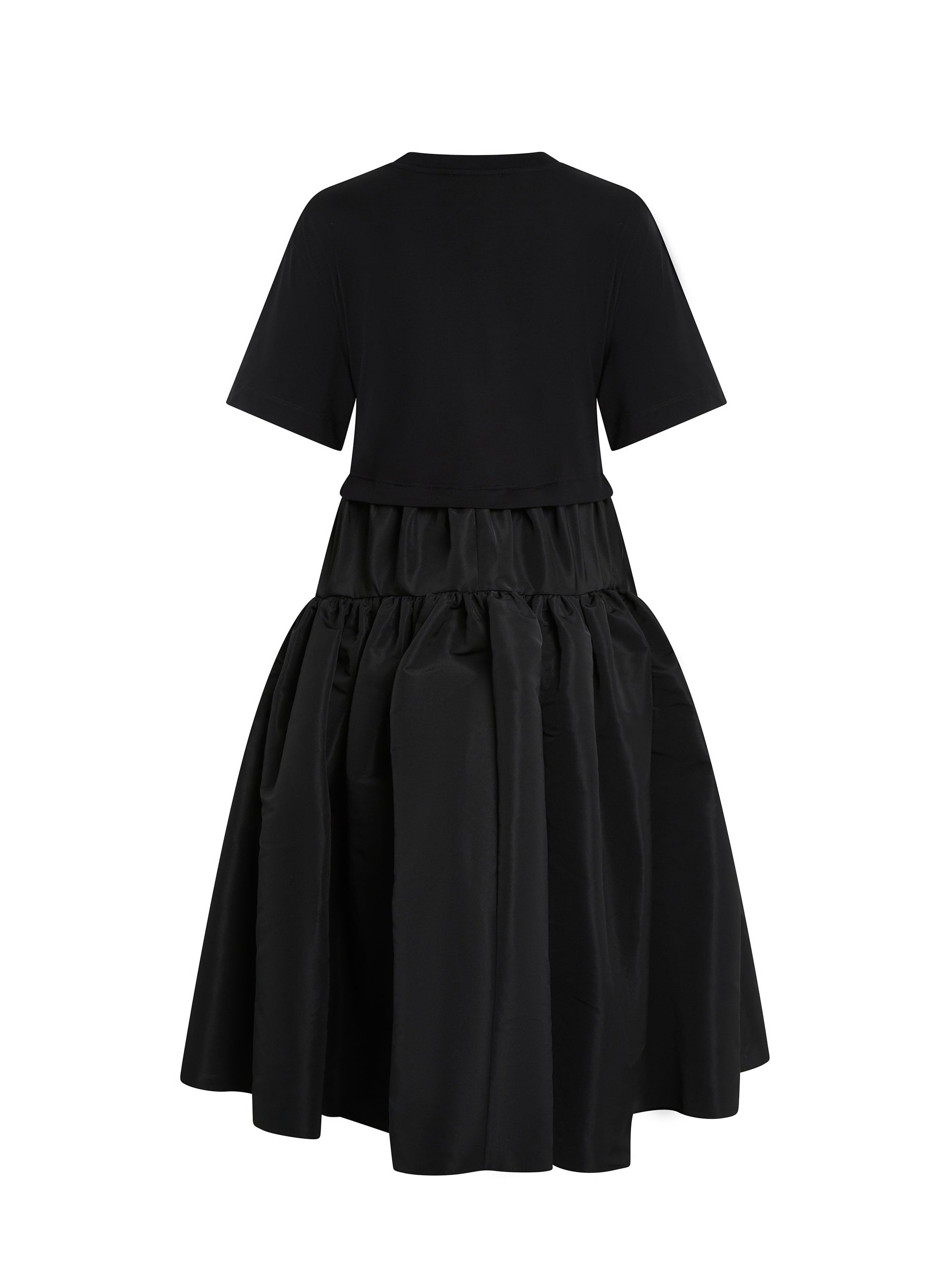 Robe t-shirt évasée et brodée - Black