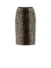 Jupe crayon en jacquard - Leopard