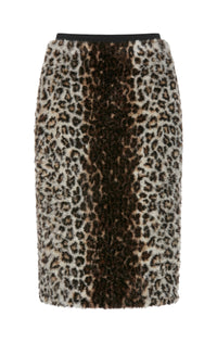 Jupe crayon en jacquard - Leopard