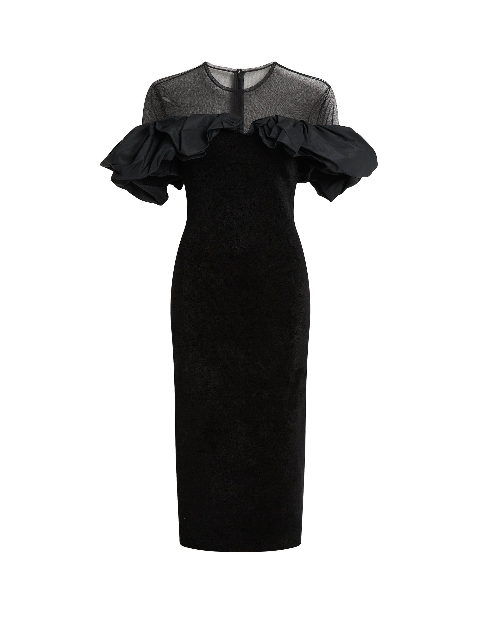 Robe à volants en soie - Black