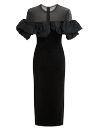 Robe à volants en soie - Black