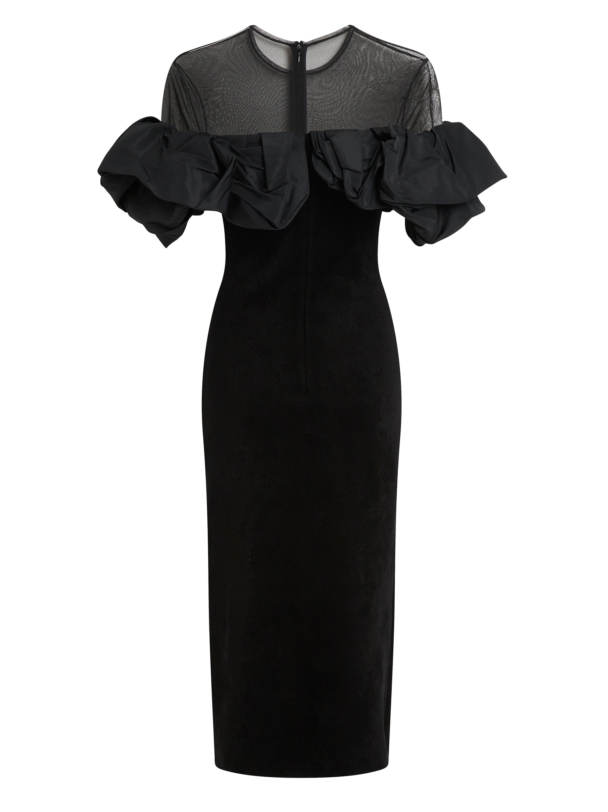 Robe à volants en soie - Black